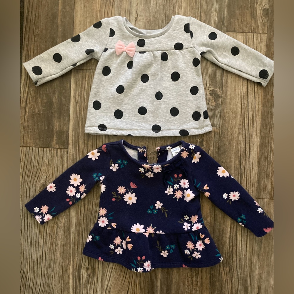 TWO Carters Girls Sweatshirts 18m